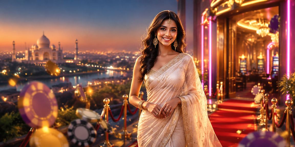 Casino app displayed with Taj Mahal background in evening light